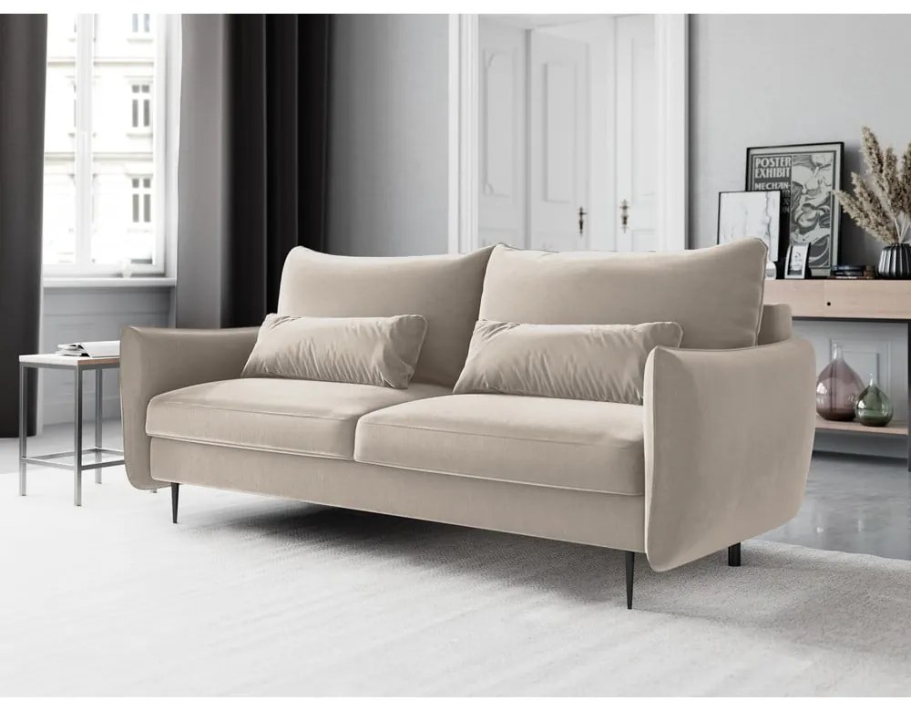 Divano letto beige con contenitore Vermont - Cosmopolitan Design
