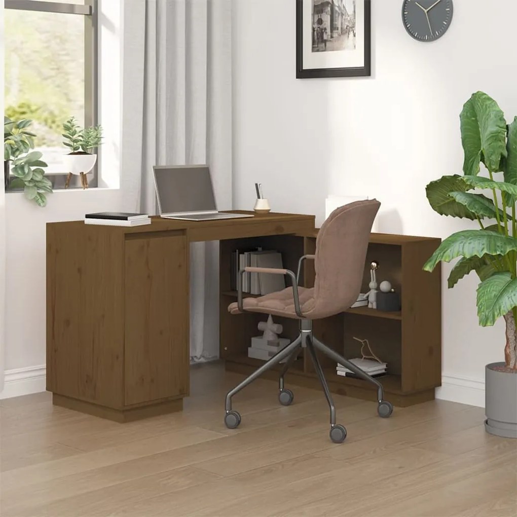 Scrivania Ambra 110x50x75 Cm İn Legno Massello Di Pino /