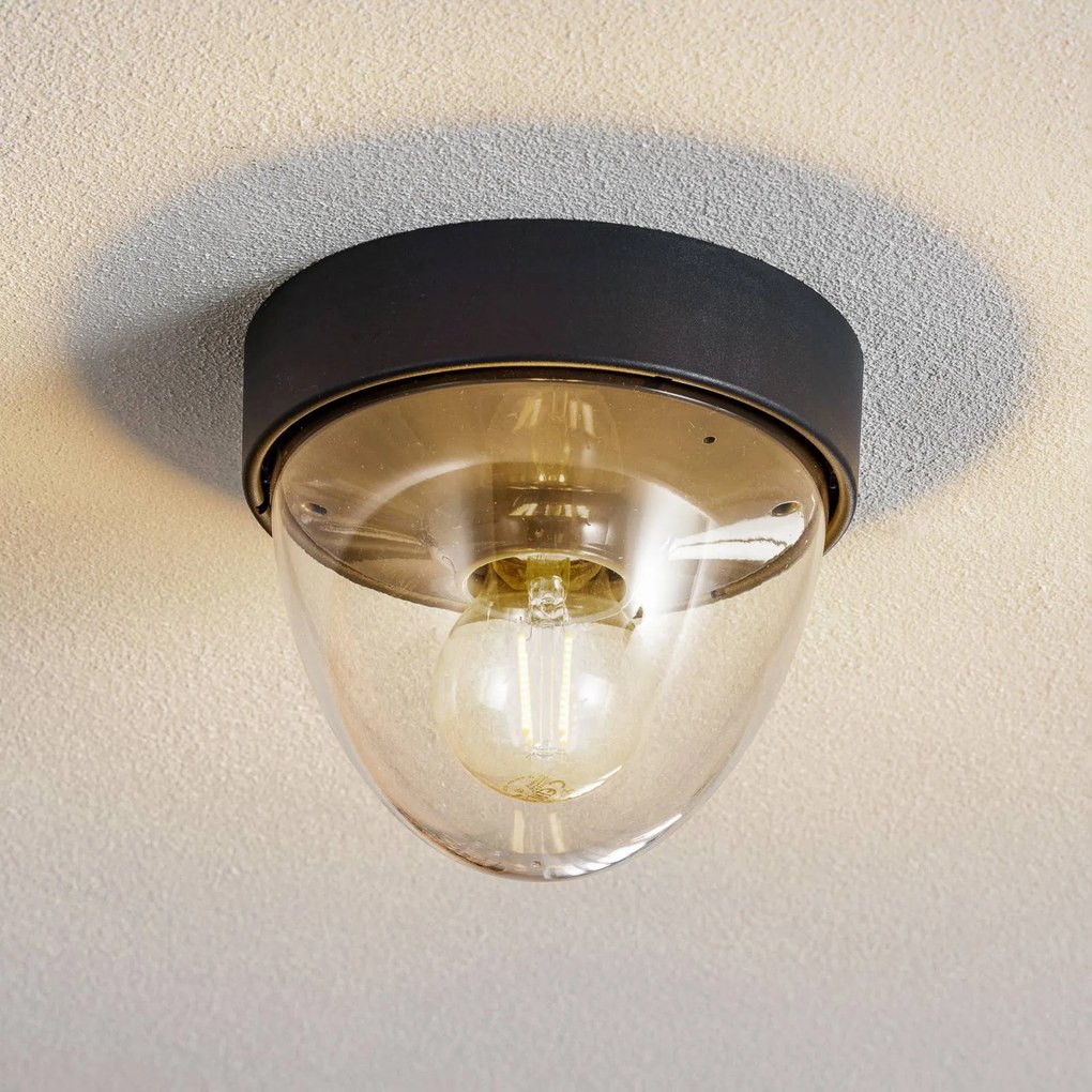 Nowodvorski Lighting Plafoniera Nook con paralume trasparente, grafite