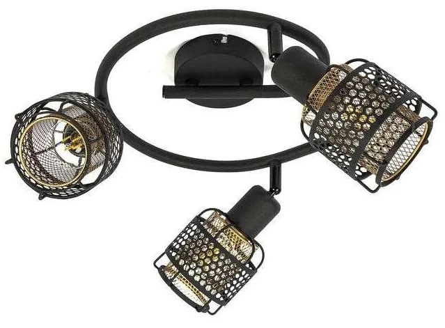 Lindby - Eudoria 3 Round Plafoniera Black/Gold Lindby