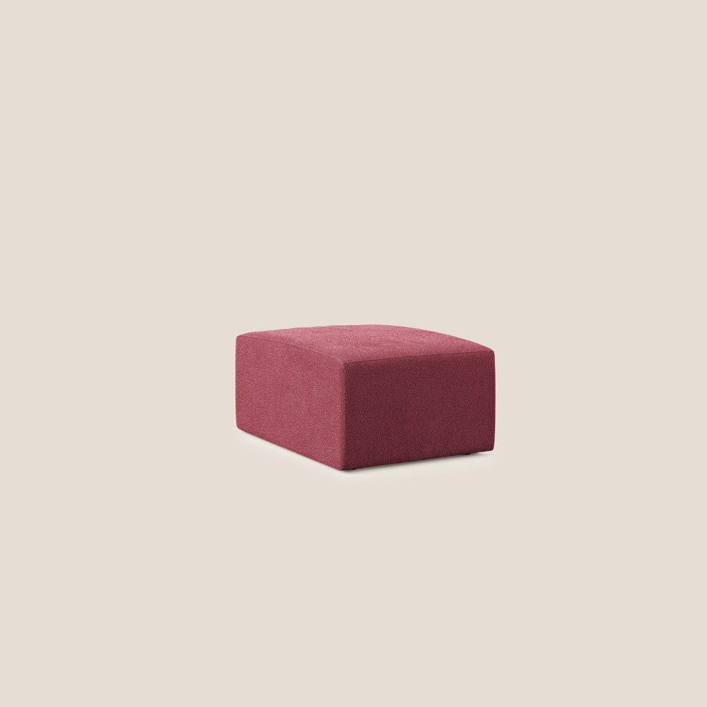 Nettuno modulo pouf in morbido tessuto bouclè T07 rosso