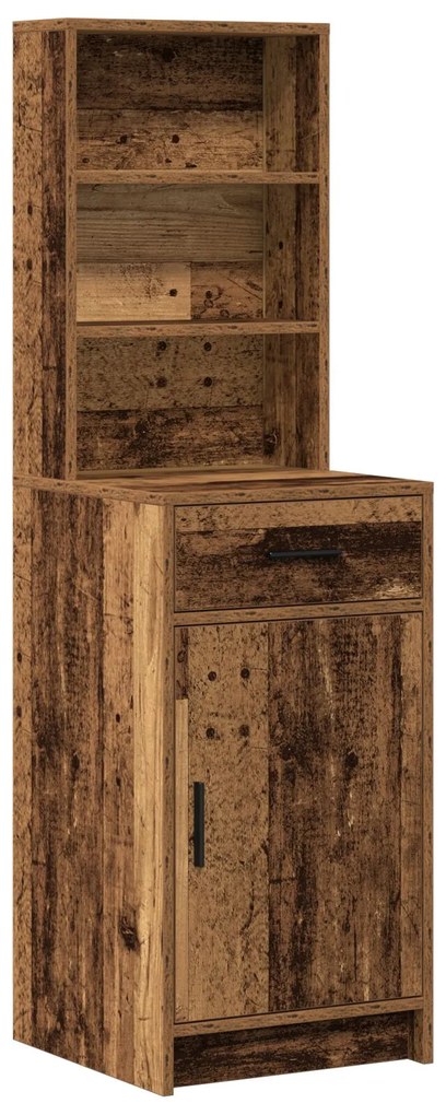 Set da toeletta a 2 pezzi con led in legno vecchio