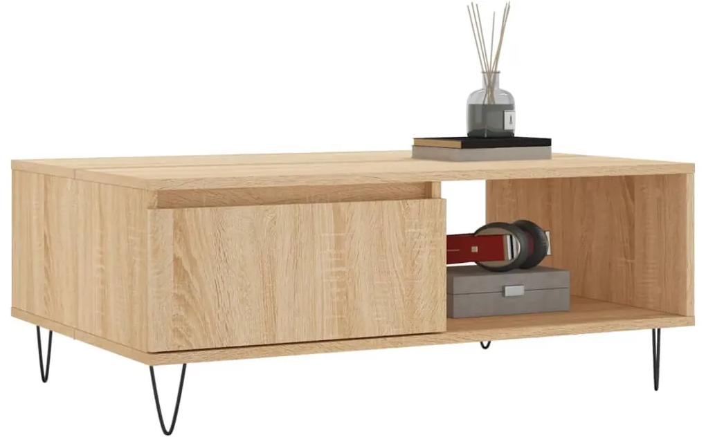Tavolino da salotto rovere sonoma 90x60x35 cm legno multistrato
