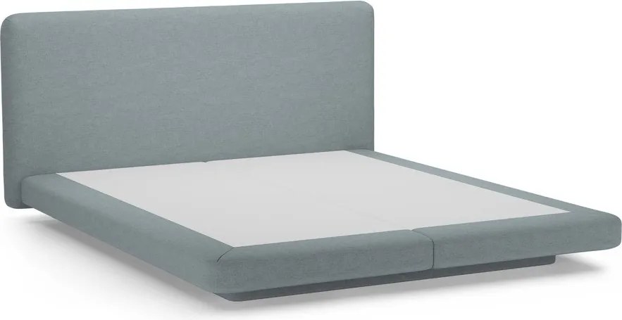 Letto matrimoniale imbottito azzurro 160x200 cm Linea – Micadoni