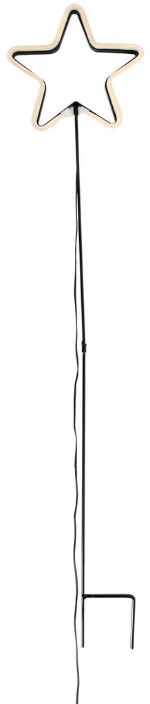 Faretto da terra natalizio al neon stella gialla con LED e timer IP44 - Fura