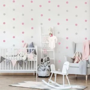 Adesivi da parete - Sfere di colore rosa cipria | Inspio
