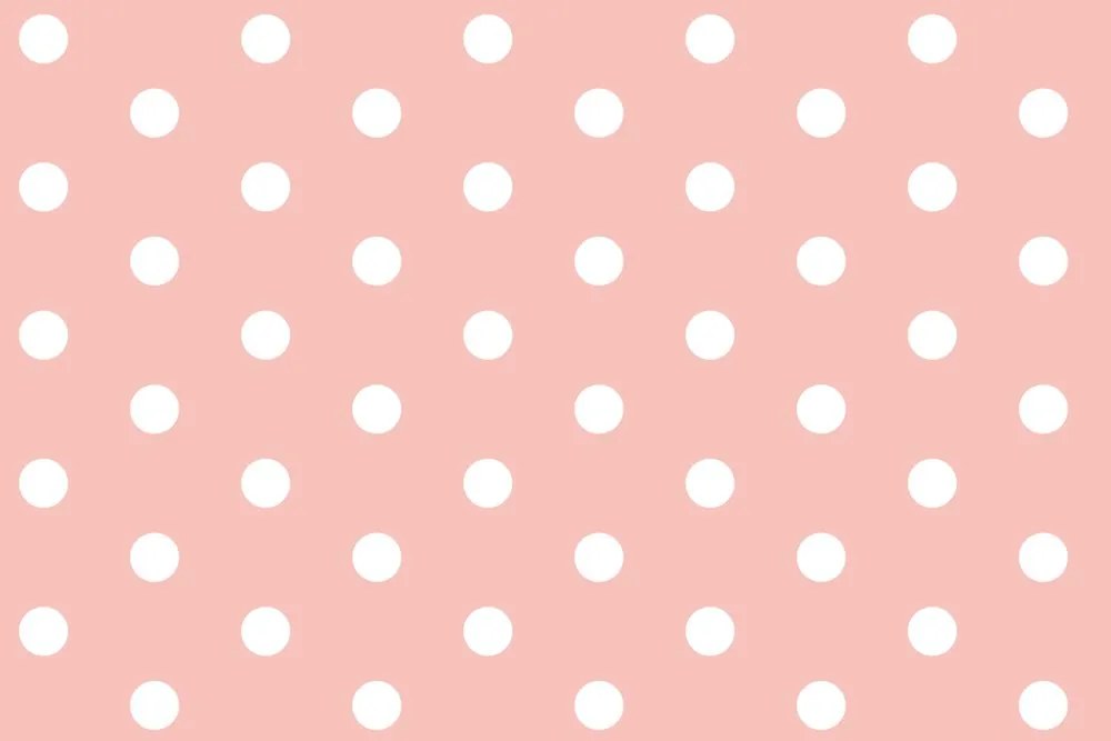 Carta da parati – Sfondo rosa punteggiato di punti bianchi