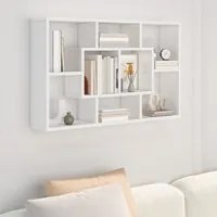 Mensola a Muro Bianco Lucido 85x16x52,5 cm in Legno Multistrato cod mxl 63085