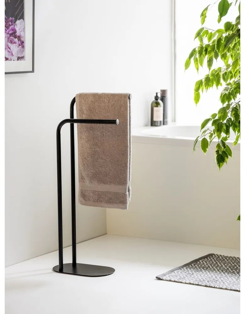 Stand portasciugamani nero in acciaio Levante – Wenko