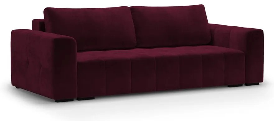 Divano letto in velluto rosso scuro Luca - Milo Casa