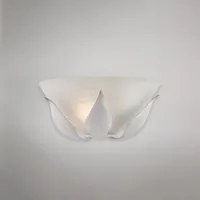 Applique Classica Esse 1 Luce Ferro Battuto E Vetro Bianco E Argento