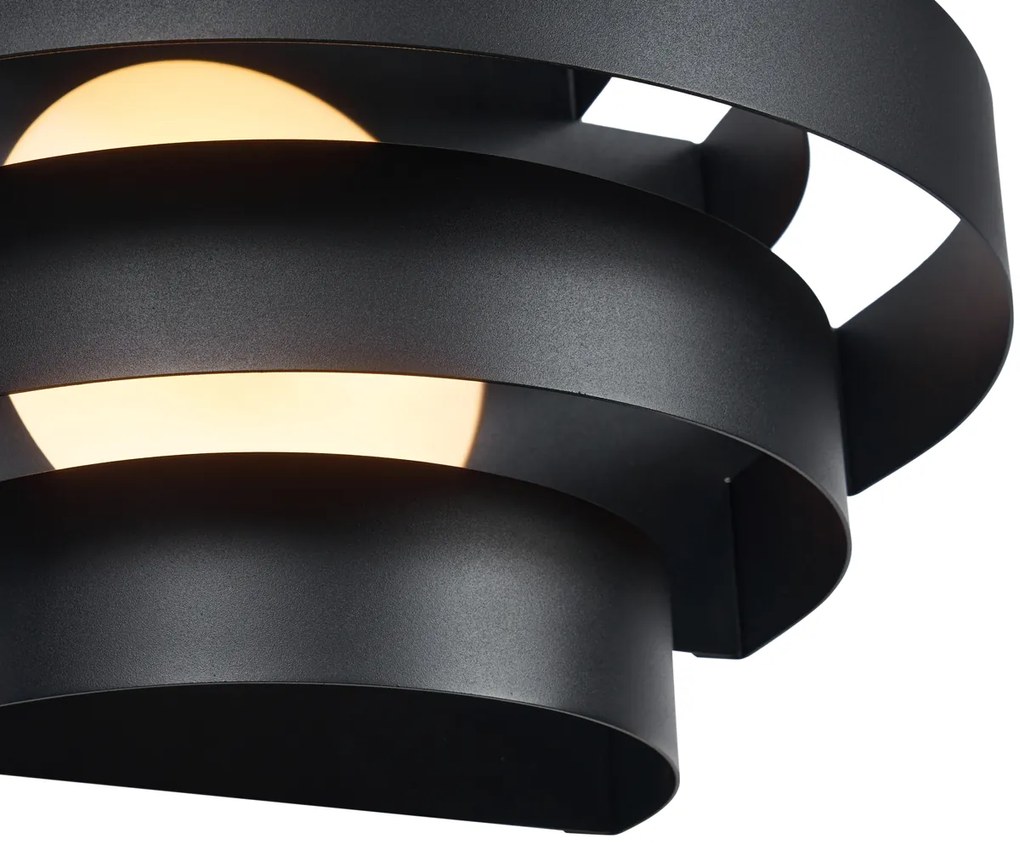 Lampada da parete moderna nera con LED dimmerabile a 3 livelli - Lines