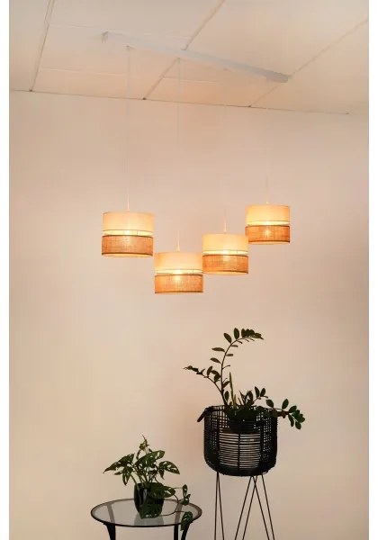 Brilagi - Lampadario a sospensione con filo ROYAL YUTE 4xE27/15W/230V beige/color crema/bianco