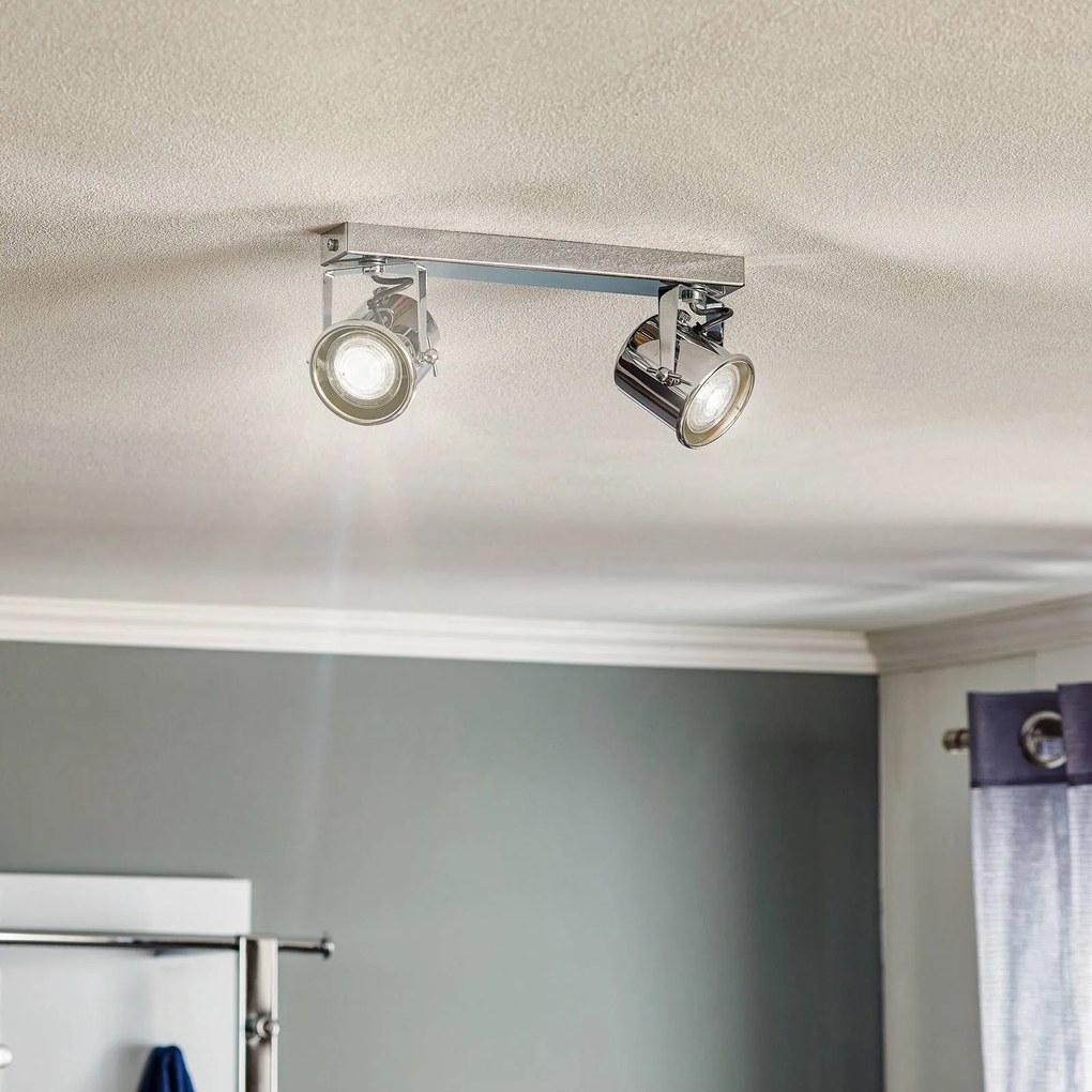 Euluna Faretto da soffitto Canico, 2 luci, cromato