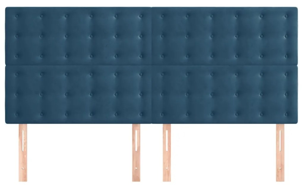 Testiere 4 pz blu scuro 100x5x78/88 cm in velluto