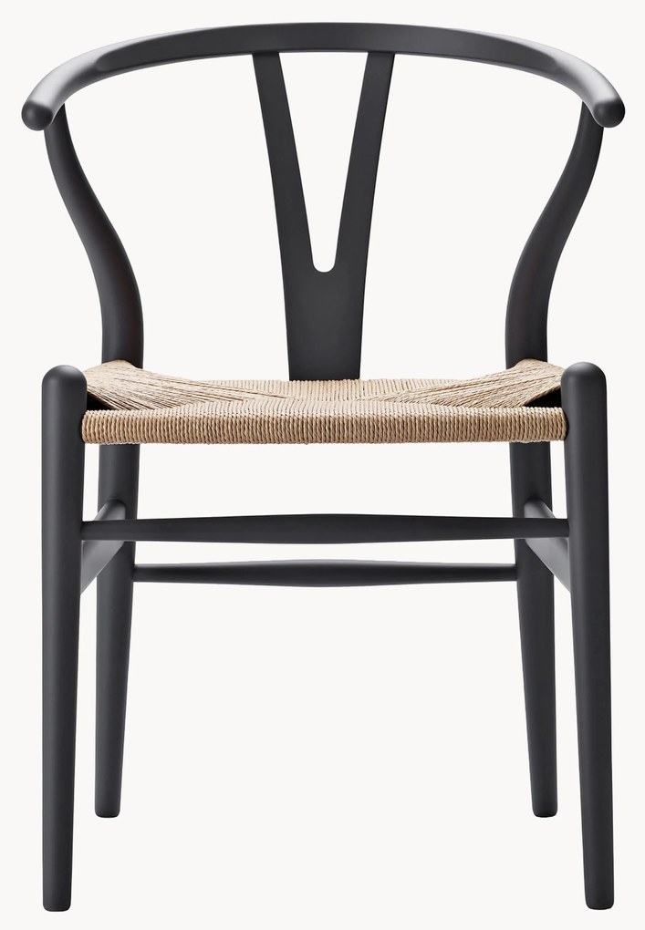 Sedia in legno con seduta intrecciata CH24 Wishbone