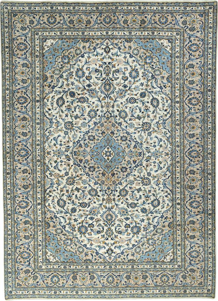 Kashan Tappeto persiano 410 x 290 Beige (Iran) Annodato A Mano