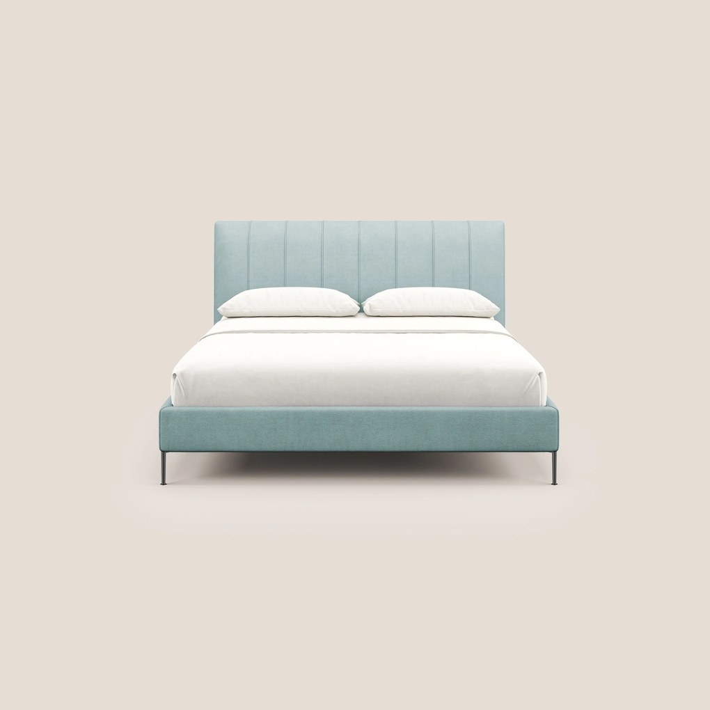 Calliope letto imbottito piedini alti completamente sfoderabile in tessuto smacchiabile T17