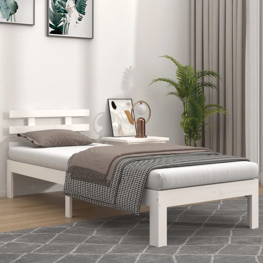 Giroletto Bianco İn Legno Massello 90x200 Cm /