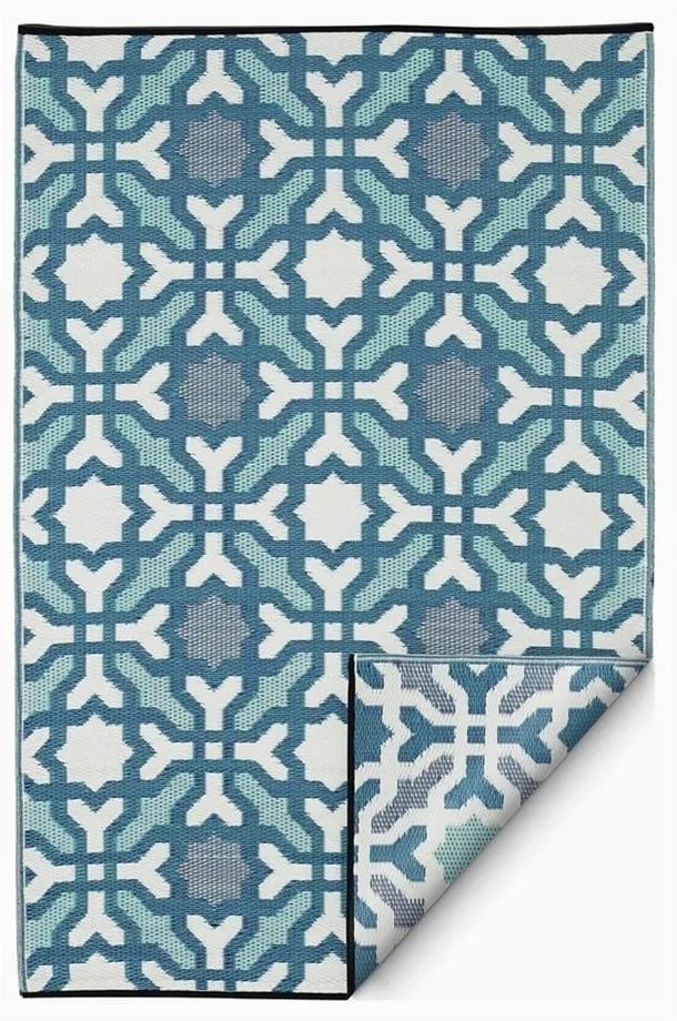 Tappeto per esterni bifacciale grigio-blu in plastica riciclata , 150 x 240 cm Seville - Fab Hab