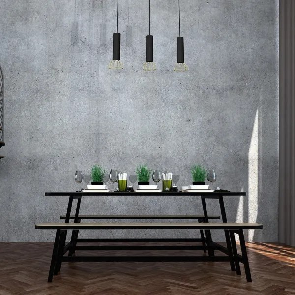 Lampadario su corda DANTE 3xGU10/25W/230V nero/oro