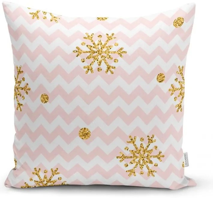 Federa natalizia Fiocchi di neve dorati, 42 x 42 cm - Minimalist Cushion Covers