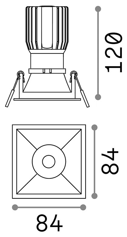 Proiettore Da Incasso Moderno Game Square Alluminio Bianco Led 11W 3000K