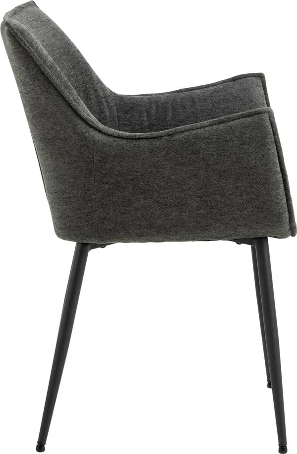 Sedia da pranzo grigio scuro in imbottito Bonita – Actona