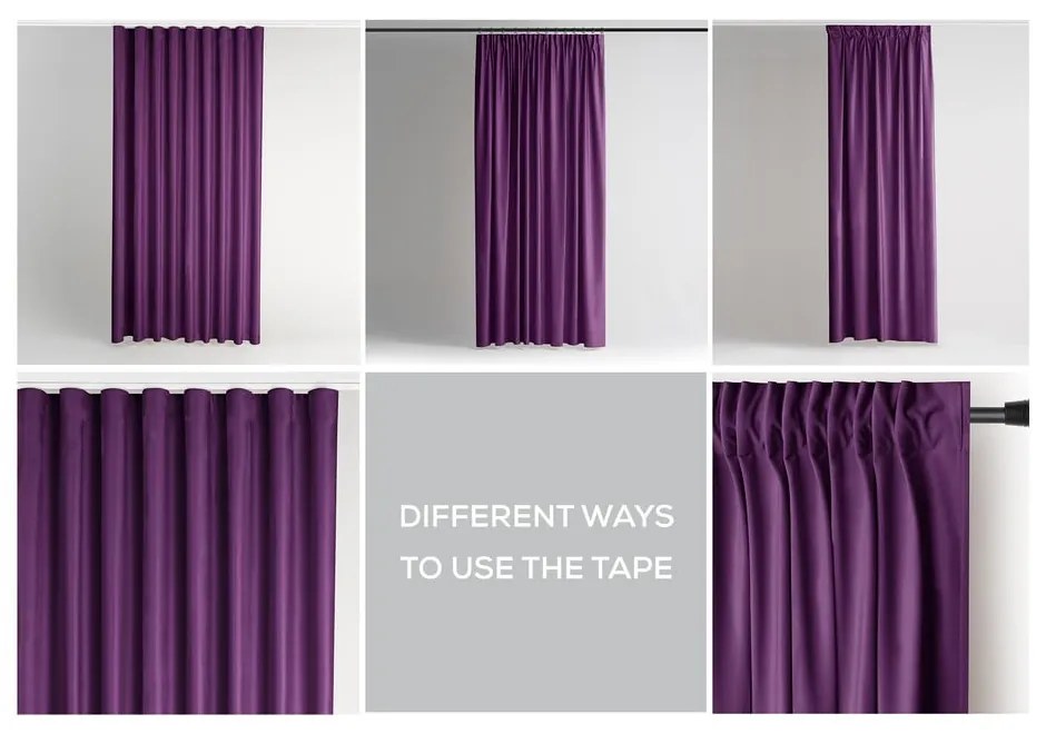 Tenda parzialmente oscurante viola in velluto 140x245 cm Pleat – Restilo