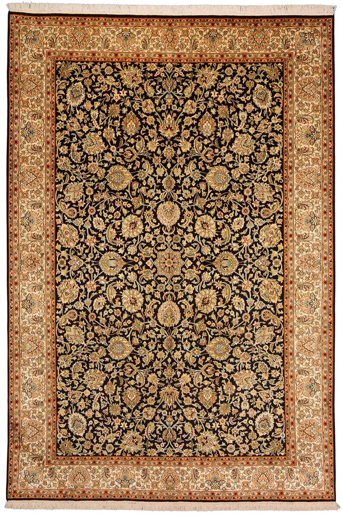 Cashmere Silk Tappeto 270x180 Beige (Indian) Annodato A Mano