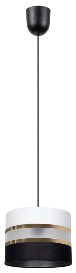 Lampadario a sospensione con filo CORAL 1xE27/60W/230V bianco e nero
