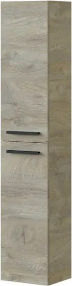 Mobile Bagno 80 Cm 2 Cassetti Con Piedini Lavabo Specchio E Colonna Athena Rovere Alaska