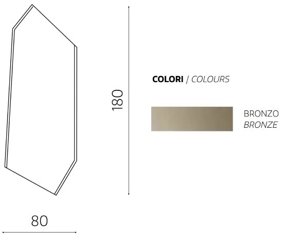 Specchio sagomato SAY Bronzo con molatura 80x180 cm