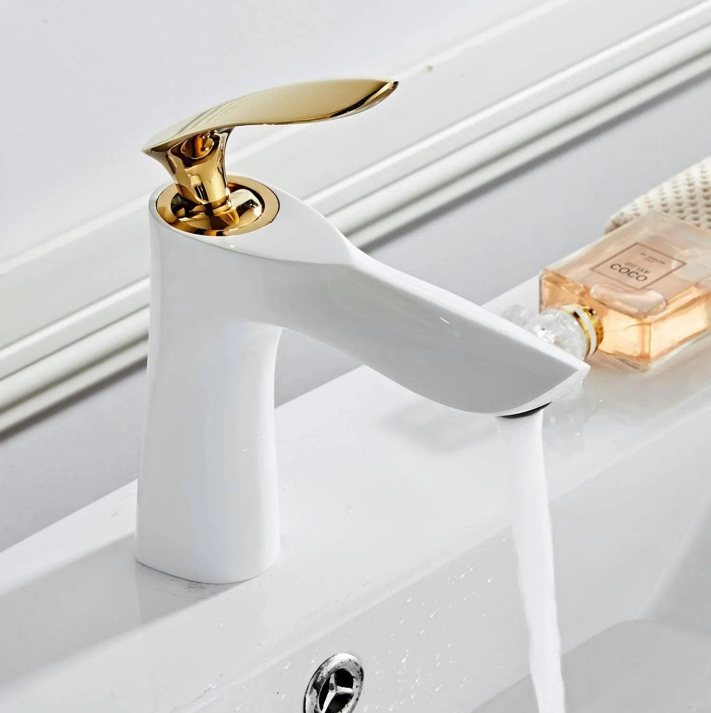 Rubinetto da lavabo Rea Orbit White Gold Low