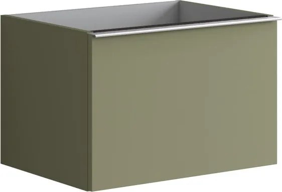 Mobile da bagno sospeso sotto lavabo L 60 x H 40 x P 45.5 cm verde salvia laccato, 2 cassetti Pixel plain