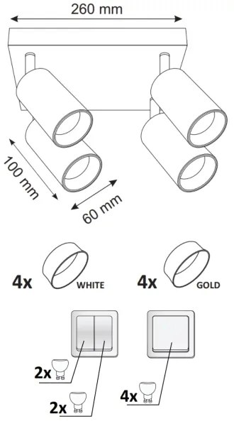 Faretto MARIBEL 4xGU10/10W/230V bianco
