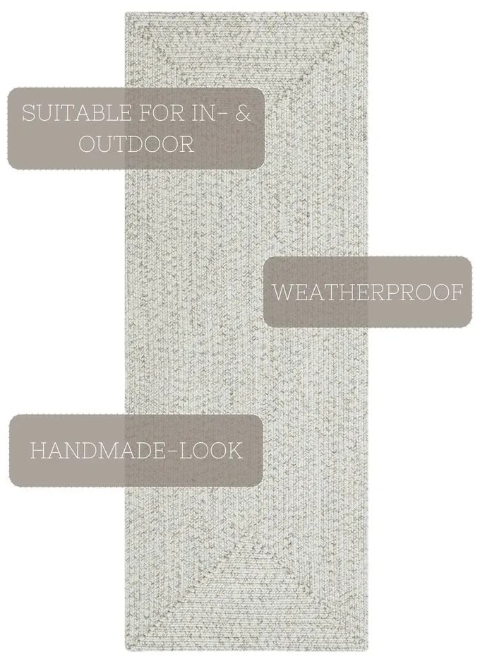 Tappeto da esterno bianco/beige 200x80 cm - NORTHRUGS