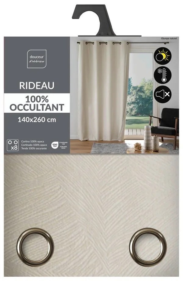 Tenda beige in velluto 140x260 cm Olympe – douceur d'intérieur