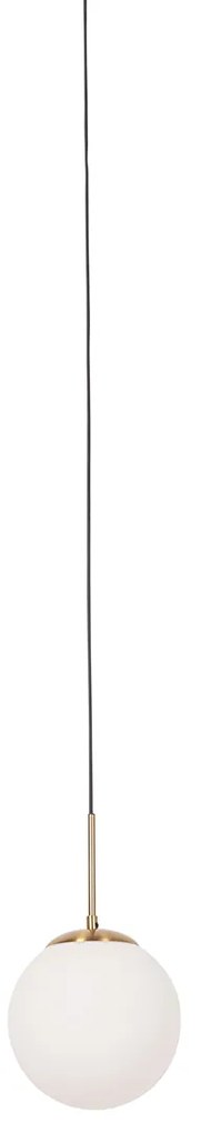 Lampada a sospensione Art Déco oro con vetro opale con adattatore per binario bianco monofase - Slimline Flore