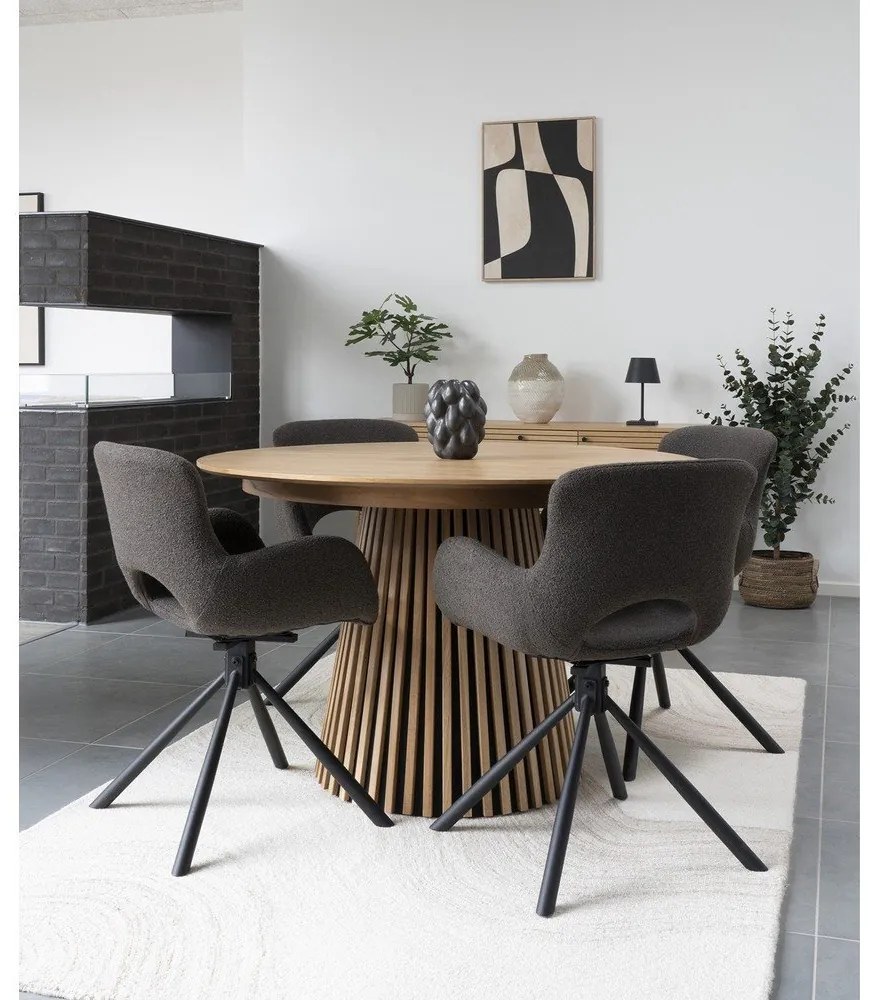 Set di sedie da pranzo marrone in imbottito con braccioli 2 pz Amorim – House Nordic