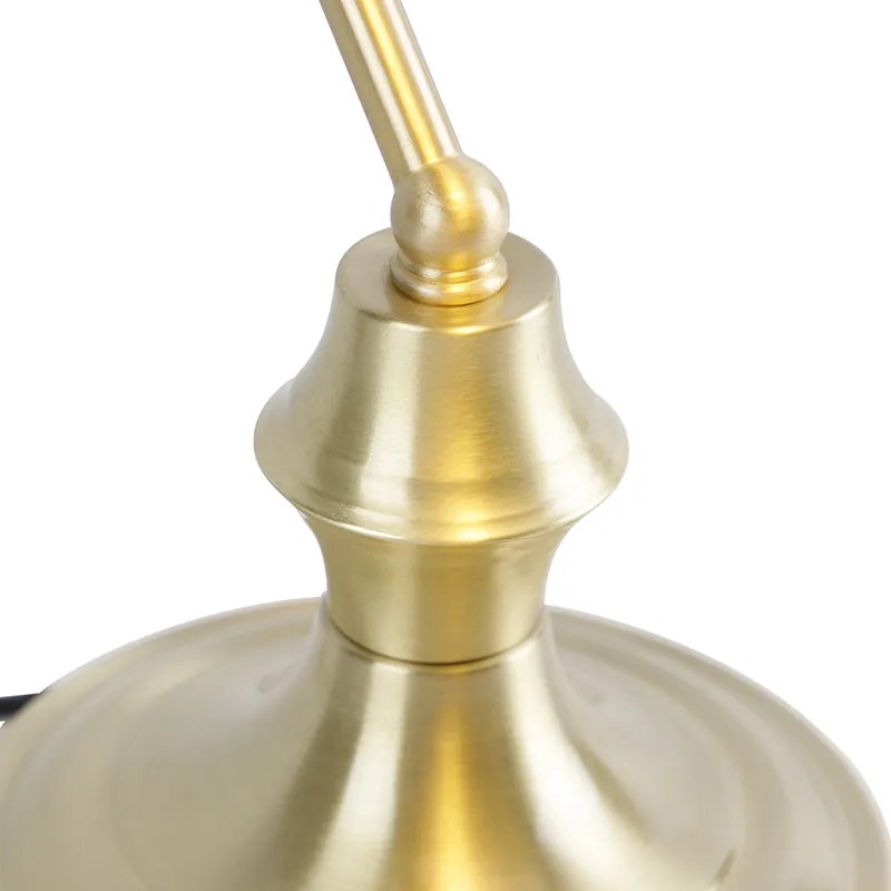 Lampada da notaio classica dorata con vetro opale - Banker
