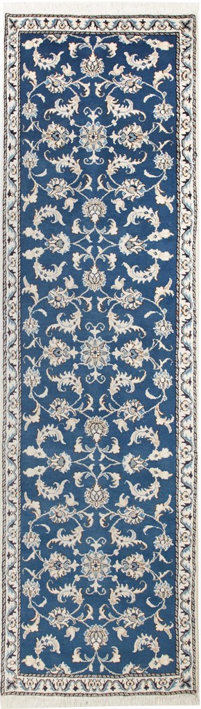 Nain Tappeto persiano 80 x 280 Blu (Iran) Annodato A Mano