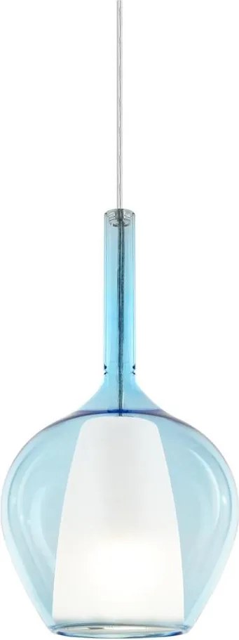 Ideal Lux - Lampada a sospensione con cavo KALIQUE 1xE27/42W/230V Ø 18 cm blu fumé