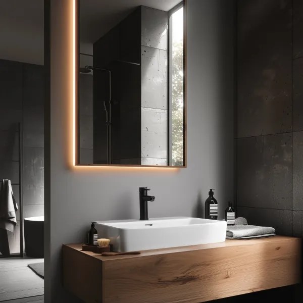 BATH DELUXE 28-017-03-02-02 - Rubinetto del lavandino RINGSTED 17,8 cm opaco nero