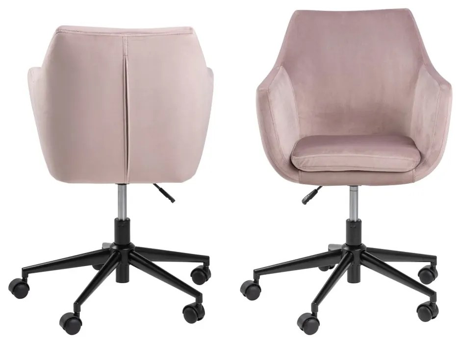 Sedia da ufficio rosa Nora - Actona