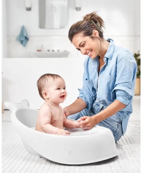 Skip Hop - Vaschetta per bambini MOBY 3 con supporto ergonomico bianca