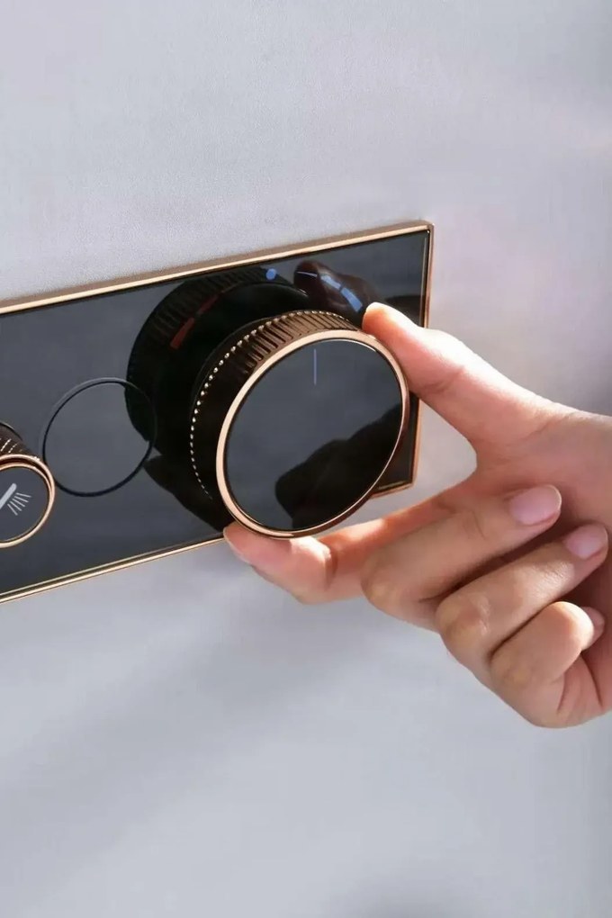 Sistema doccia termostatico a incasso ELITE EDITION BCS1603 con schermo, in più finiture tra cui nero e nero opaco — Nero — Due uscite