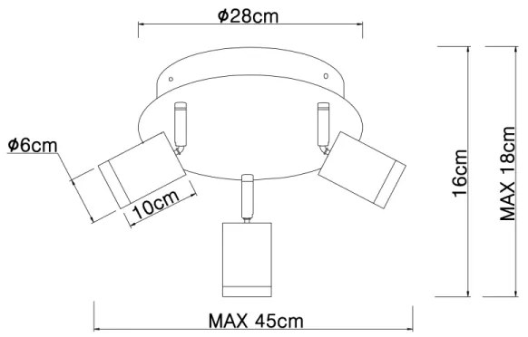 Globo 54032-3B - Luce Spot JOSEBA 3xE27/60W/230V legno nero