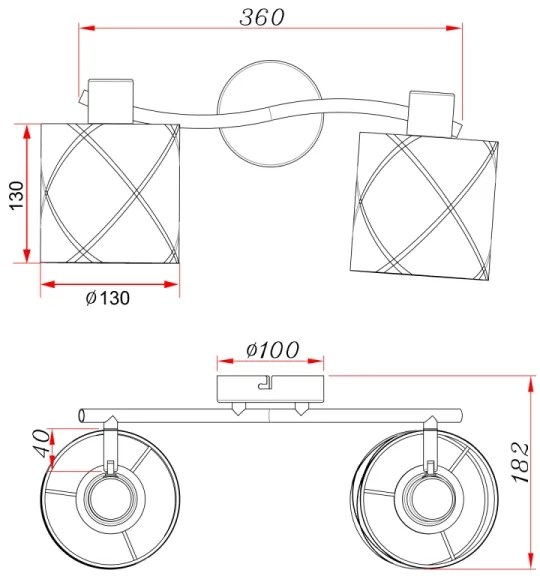 Globo 15431-2 - Faretto BEMMO 2xE27/25W/230V