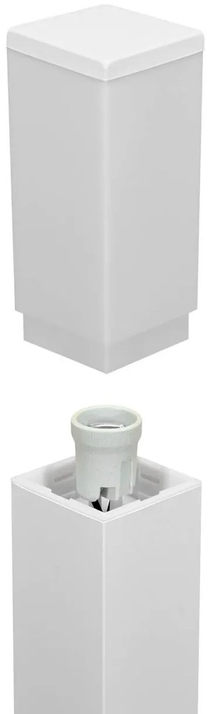 Paletto da Giardino 40cm Acciaio INOX Bianco IP54 Base E27